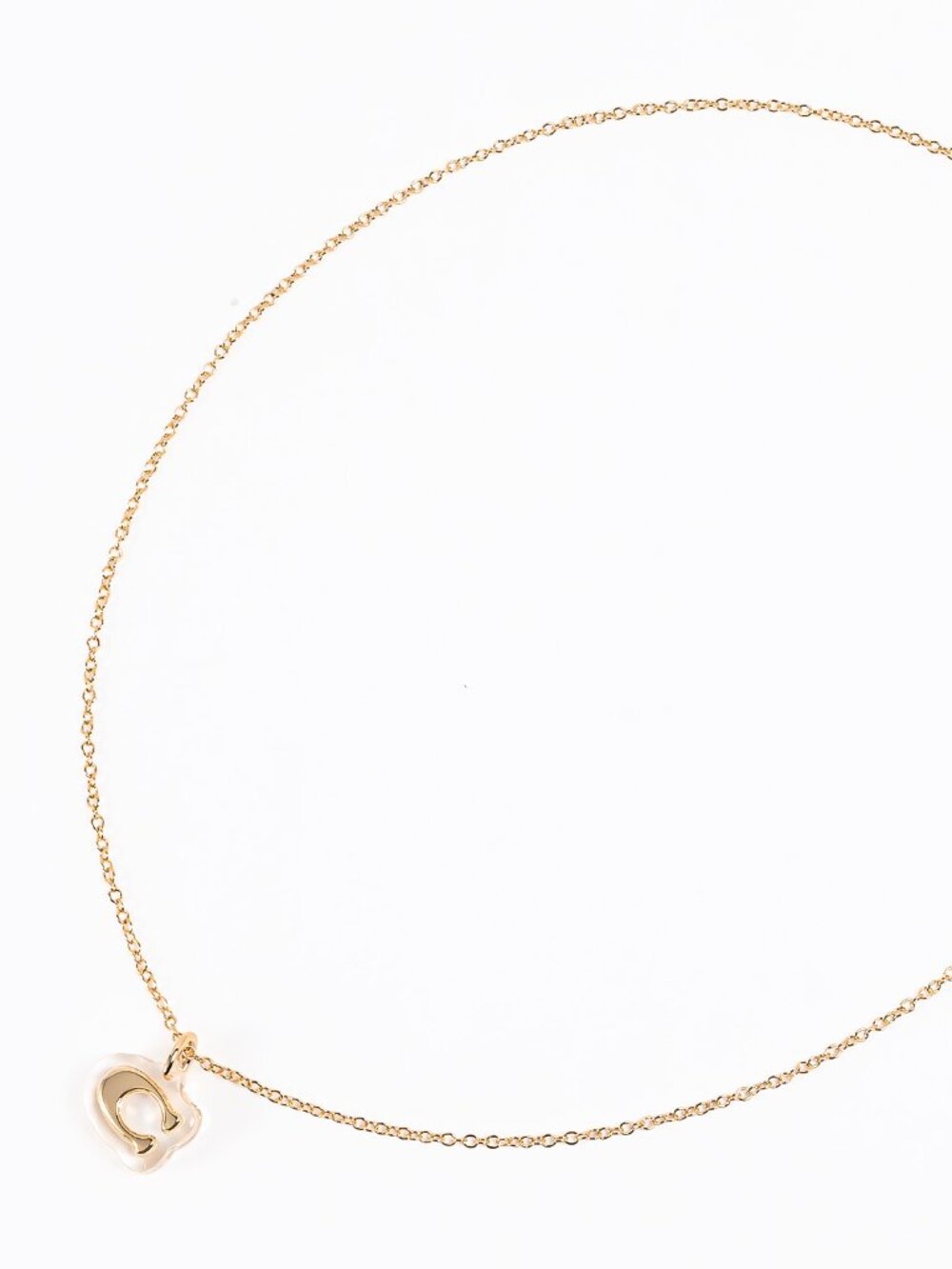 COACH NY GOLD TONE SIGNATURE “C” LUCITE PENDANT NECKLACE 16”+2” - Picture 3 of 6